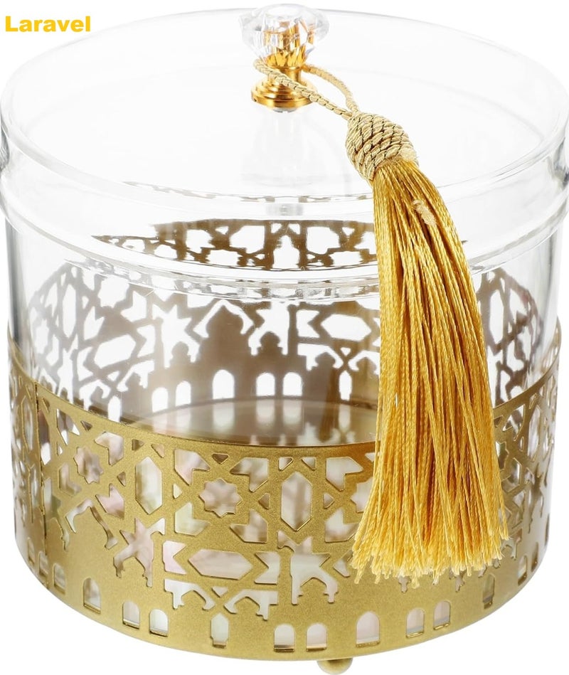 Laravel Metal Candy Box Festival Decorative Tray Candy Nuts Container Fruit Plate for Candy, Cookies, Chips and Party Snacks Ramadan Eid Mubarak Favor for Party Dessert Boxes - Image 1